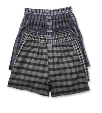 3 6 12 Pack Men Premium Boxer 100% Cotton Underwear Plaid Shorts Brief Trunk Lot