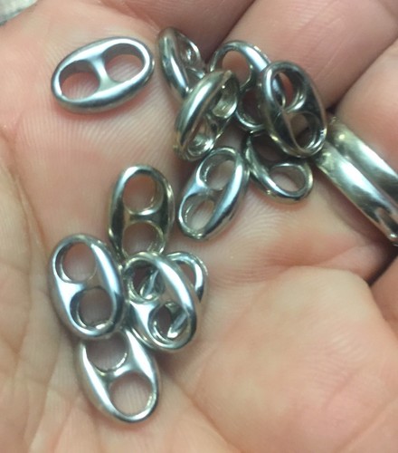 Vintage French Made Silver Plated Metal Mariners Guccie Links Bead Findings Lot - Picture 2 of 3