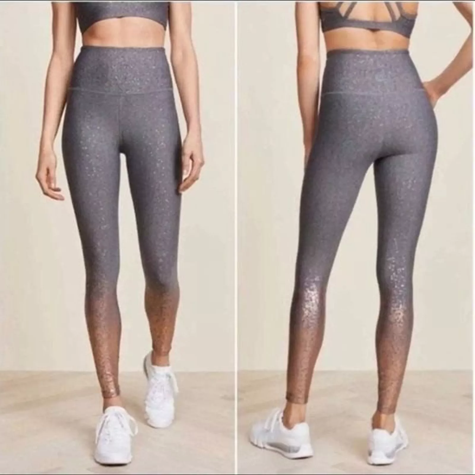 beyond-yoga alloy ombré metallic leggings