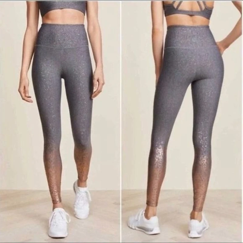 beyond-yoga alloy ombré metallic leggings