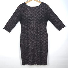 Ronnie Nicole Lace Sheath Dress Womens 10 3/4 Sleeve Party Cocktail Evening LBD