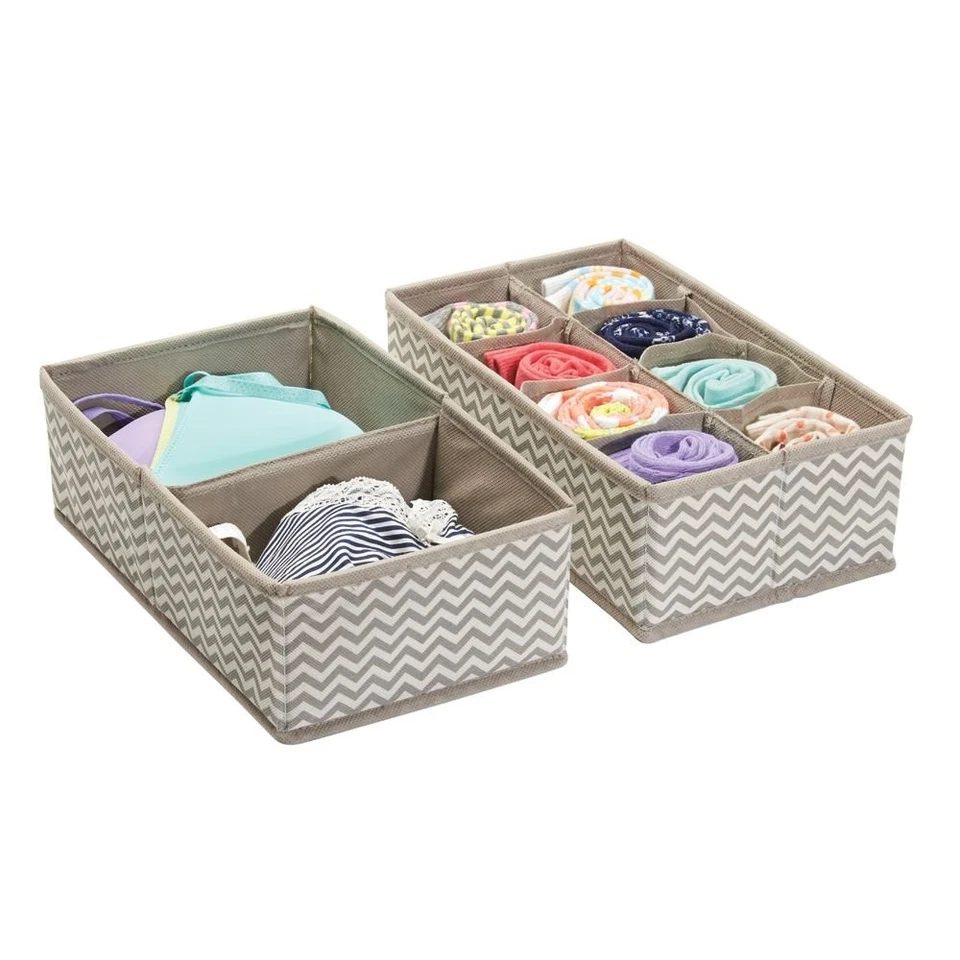 InterDesign Chevron Tela Armario/Cajón Cómodor Organizador de Almacenamiento, PAQUETE DE 2 Foto 3 de 4