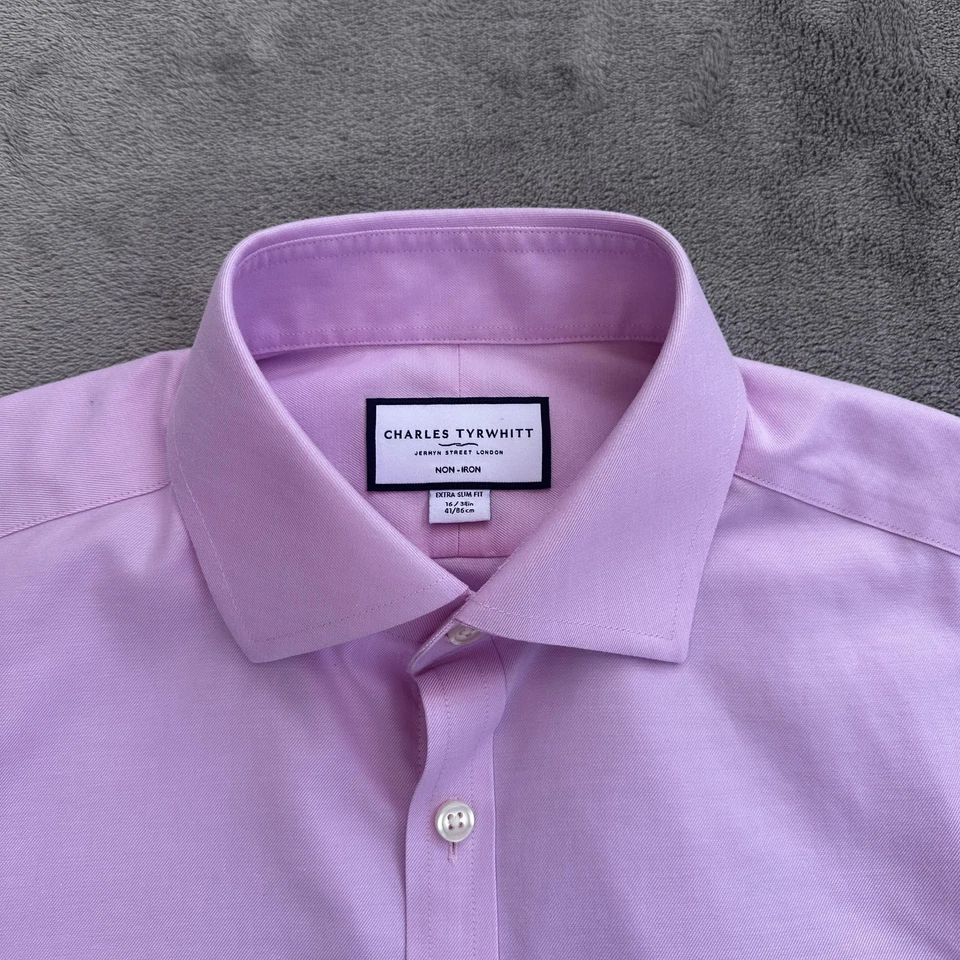 Camisa Charles Tyrwhitt Para Hombre Grande 16/34 Calce Extra Ajustado Sin Planchar Abotonada Foto 2 de 4