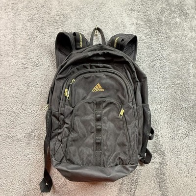 Adidas Prime 6 School Backpack Black Gold 18'' Laptop Load Spring EUC