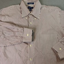 Paul Fredrick Classic Fit Non Iron Two Ply Striped Button Down Shirt 16 1/2 - 31