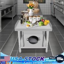 Stainless Steel 30" x 30" Commercial Kitchen Work Prep Table with Backsplash
