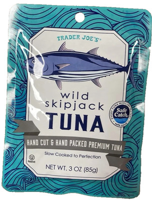 Tuna TRADER JOE'S Wild Skipjack Safe Catch Pouche 3 Oz 22 Protein lot of 3 pcs