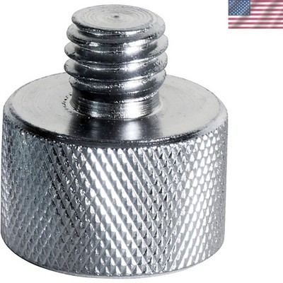 Lightweight Metal 3/8'' Male to 5/8'' Female Mic Adapter - Durable Chrome Finish