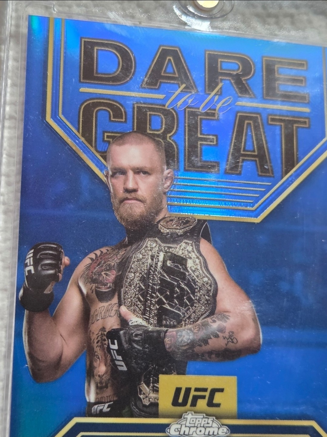 2025 UFC Topps Chrome CONOR McGREGOR Dare to be Great Blue Refractor /150 SP #9 view 6