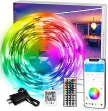 110Ft RGB LED Strip Lights, Music Sync Smart App Control