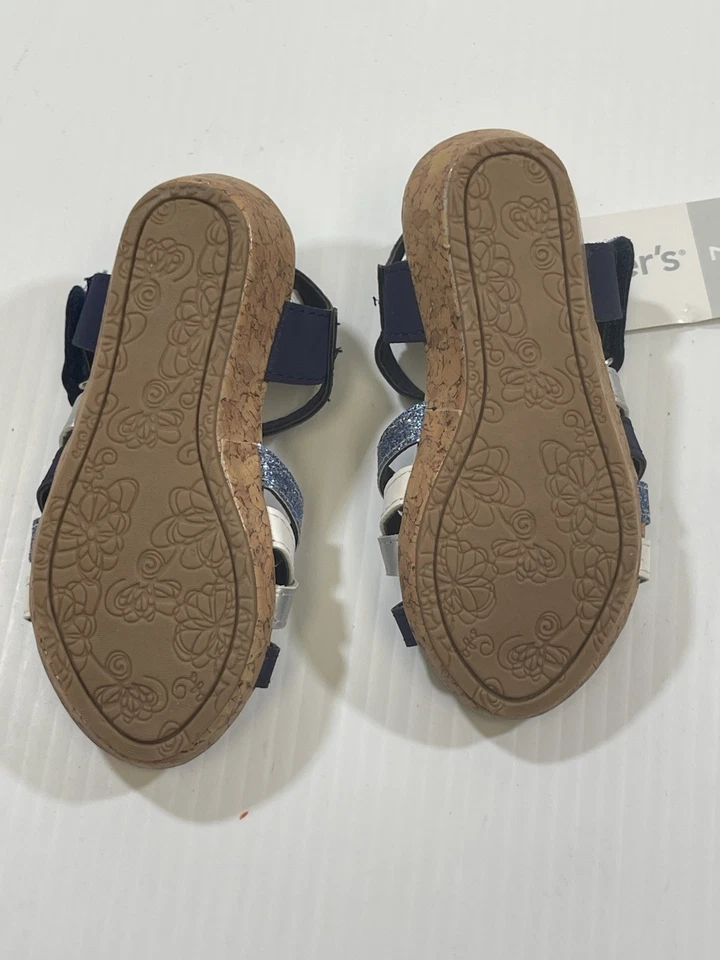 Sandalia Carters Bebé Niño Niñas Azul Blanco Tirantes Punta Abierta Zapatos 7 Foto 2 de 4