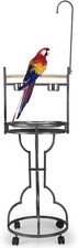 72" Parrot Stand,Stainless Steel Tray Bowls Large Bird Playstand,Parrot Perch