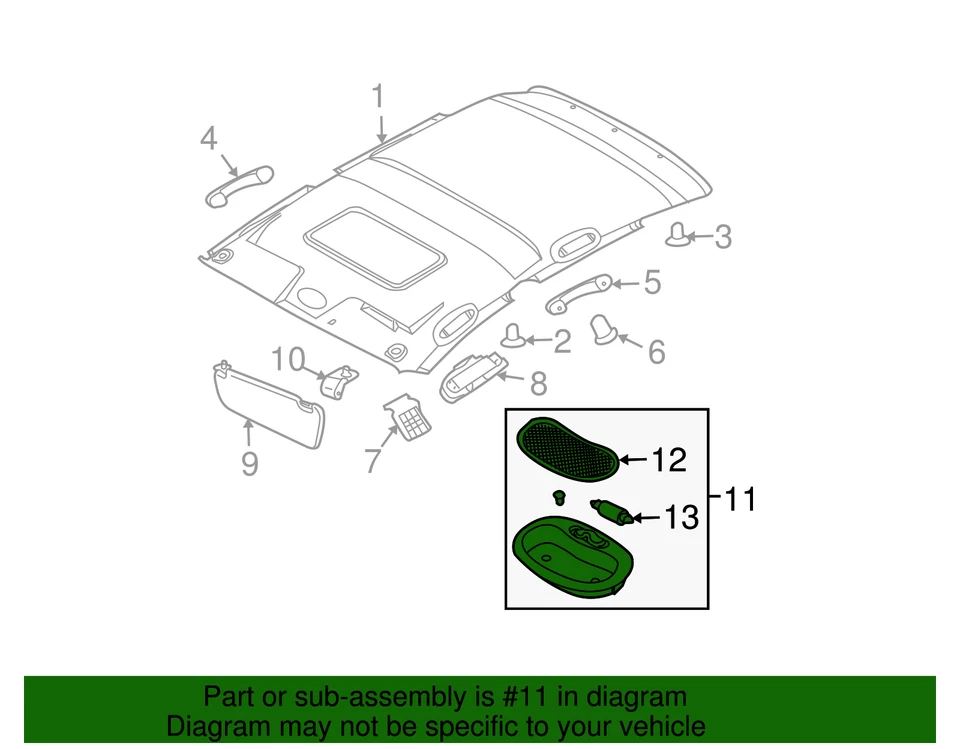 Conjunto de lámpara domo GM 96981056 original Foto 2 de 2
