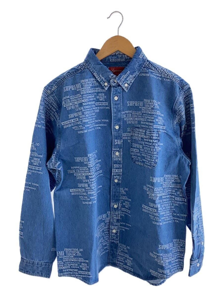 Supreme Trademark Jacquard Denim Shirt Long Sleeve Shirt M Cotton 