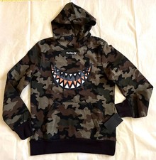 BOYS HURLEY Size Large Hoody Camo Design With Front Pocket Great 4 Back 2 School