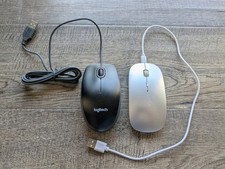 Lot of 2 Optical Computer Mouses: USB Wired Logitech Bluetooth Optical Mouse