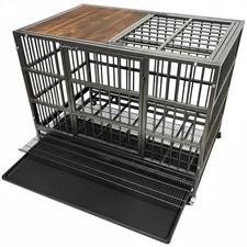 38 Inch Heavy Duty Funiture Dog Crate with Wheels