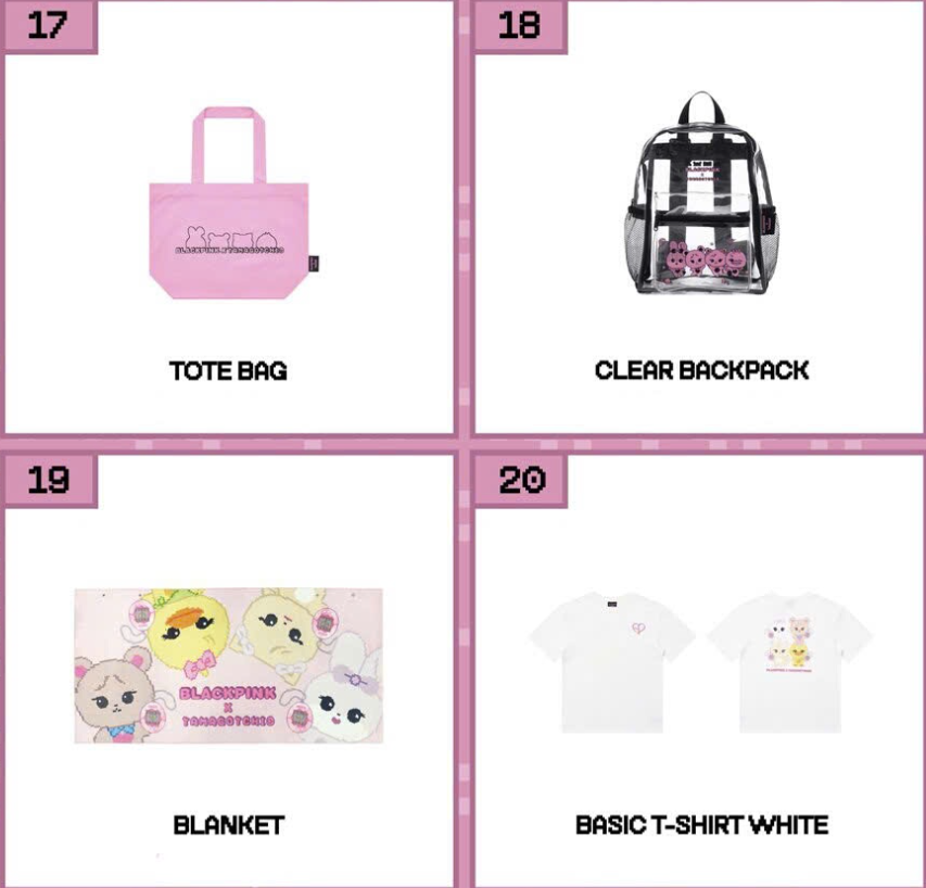 BLACKPINK x TAMAGOTCHI POP-UP STORE MERCHANDISE LIST OFFICIAL