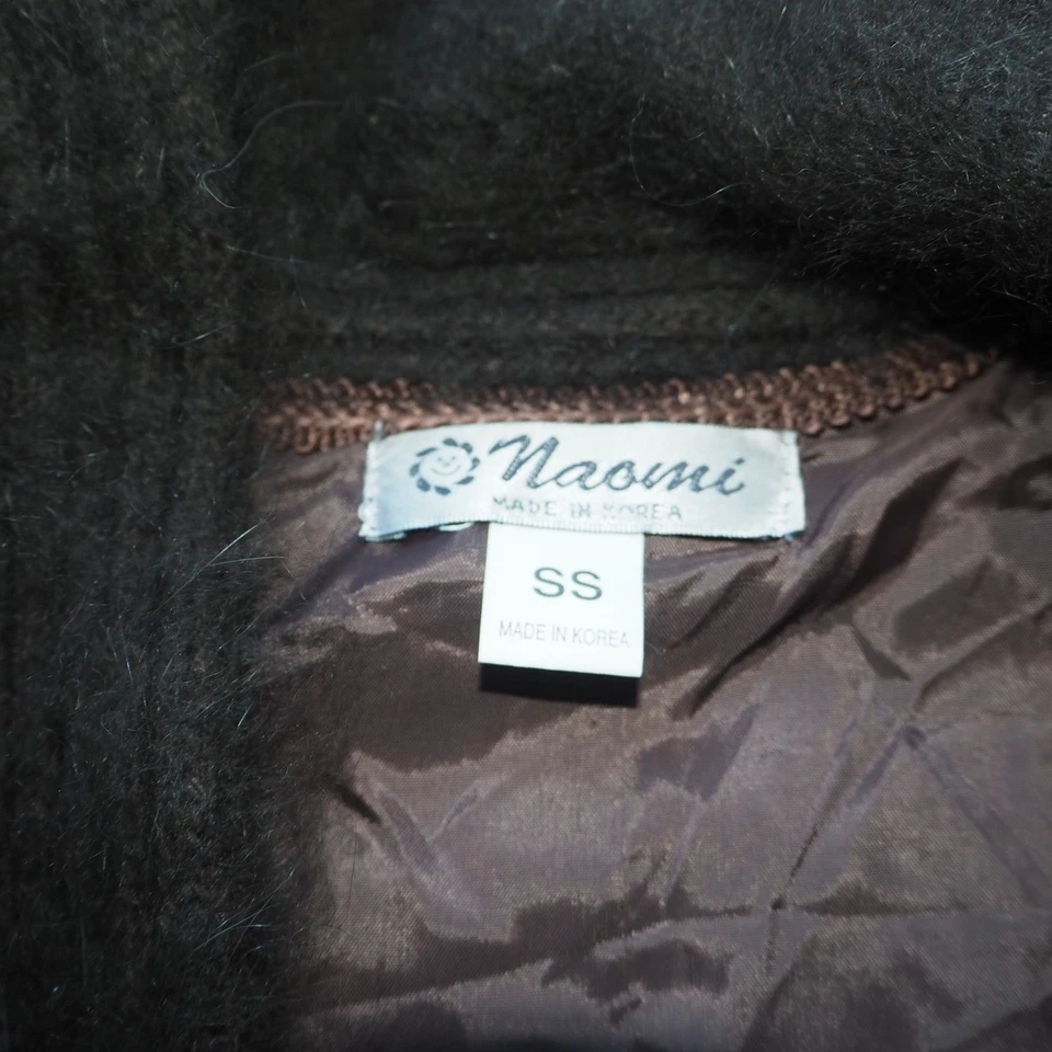 Cárdigan Suéter Naomi Korea Vintage Angora Lux Cuentas Marrón/Gris Para Mujer SS Foto 4 de 4