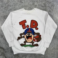 Vintage Looney Tunes Taz Sweatshirt Mens Extra Large Football TD 90s USA Made