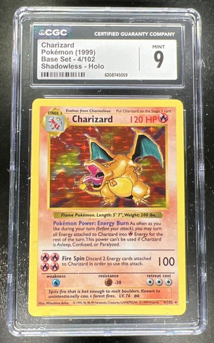 Charizard (Shadowless) graded CGC 9 for sale on eBay