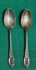 Two Wallace Rose Point Sterling Silver Teaspoons  6"
