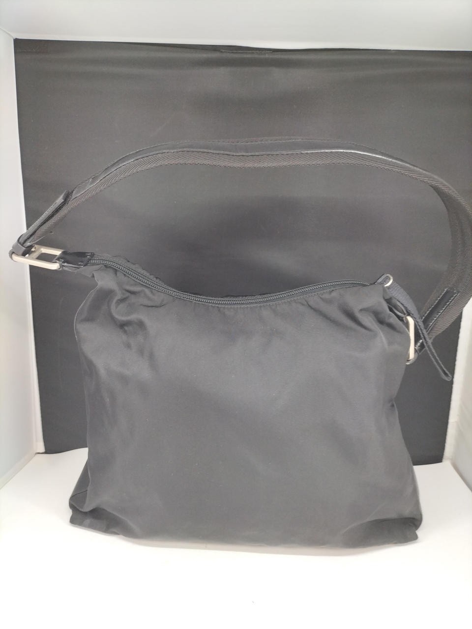 Prada One-Shoulder Leather Bag with Gold-Tone Hardware