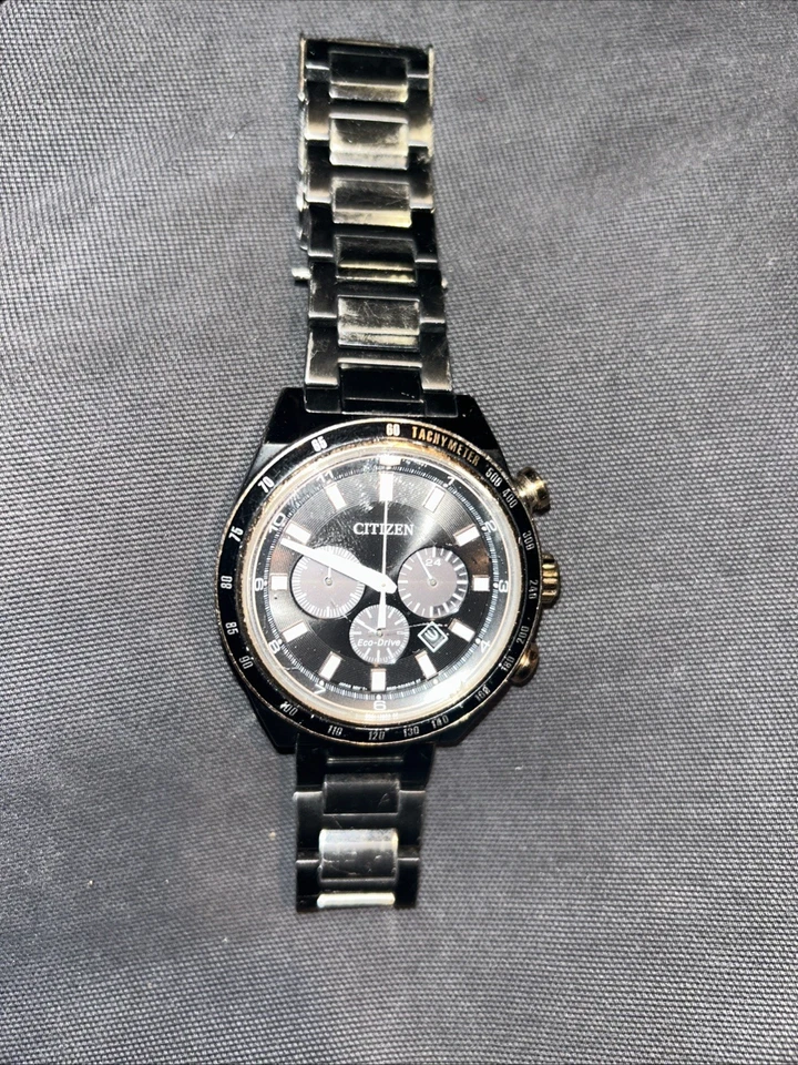 Citizen CA4207-53H 运动灰色表盘灰色 IP 不锈钢计时腕表男士腕表 — 第 4/4 张图片