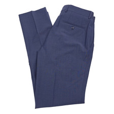 Bar III Active Wool Suit Pants Mens 33 X 32 Slim Power Stretch Solid Blue