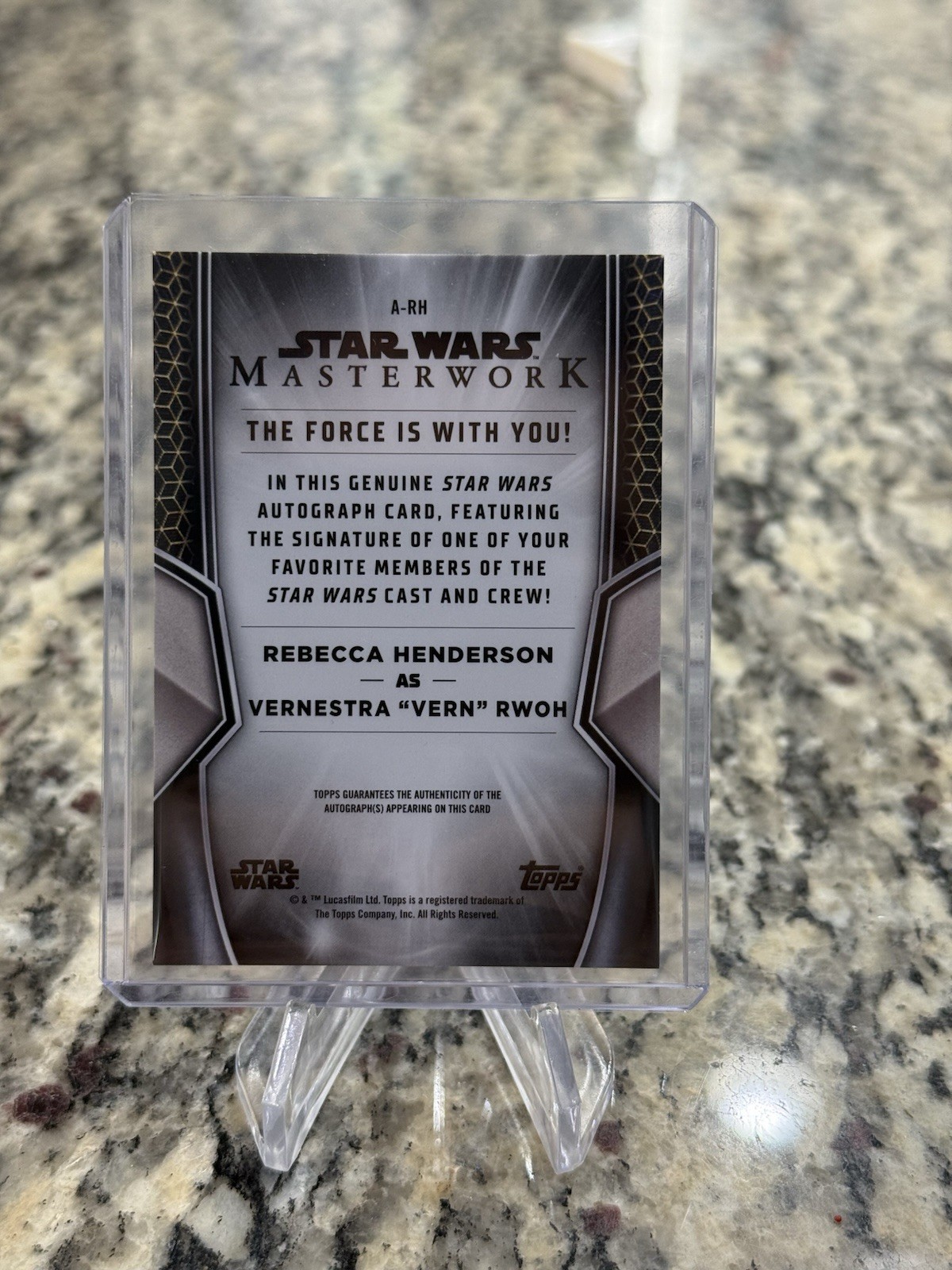 2025 Topps Star Wars Masterwork Rebecca Henderson as Vernestra "Vern" Rwoh Auto view 2