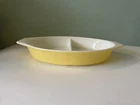 Vintage Pyrex Town And Country Yellow Divided Casserole Dish 1 1/2 QT W/O Lid