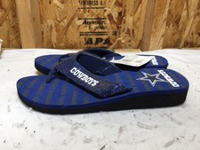 NEW Dallas Cowboys Flip Flops Womens M Medium 9-10 Sequin Spell Out NFL