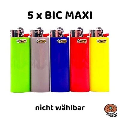 BIC Maxi Reibrad Feuerzeug 5x (nicht wählbar) verschiedene Farben