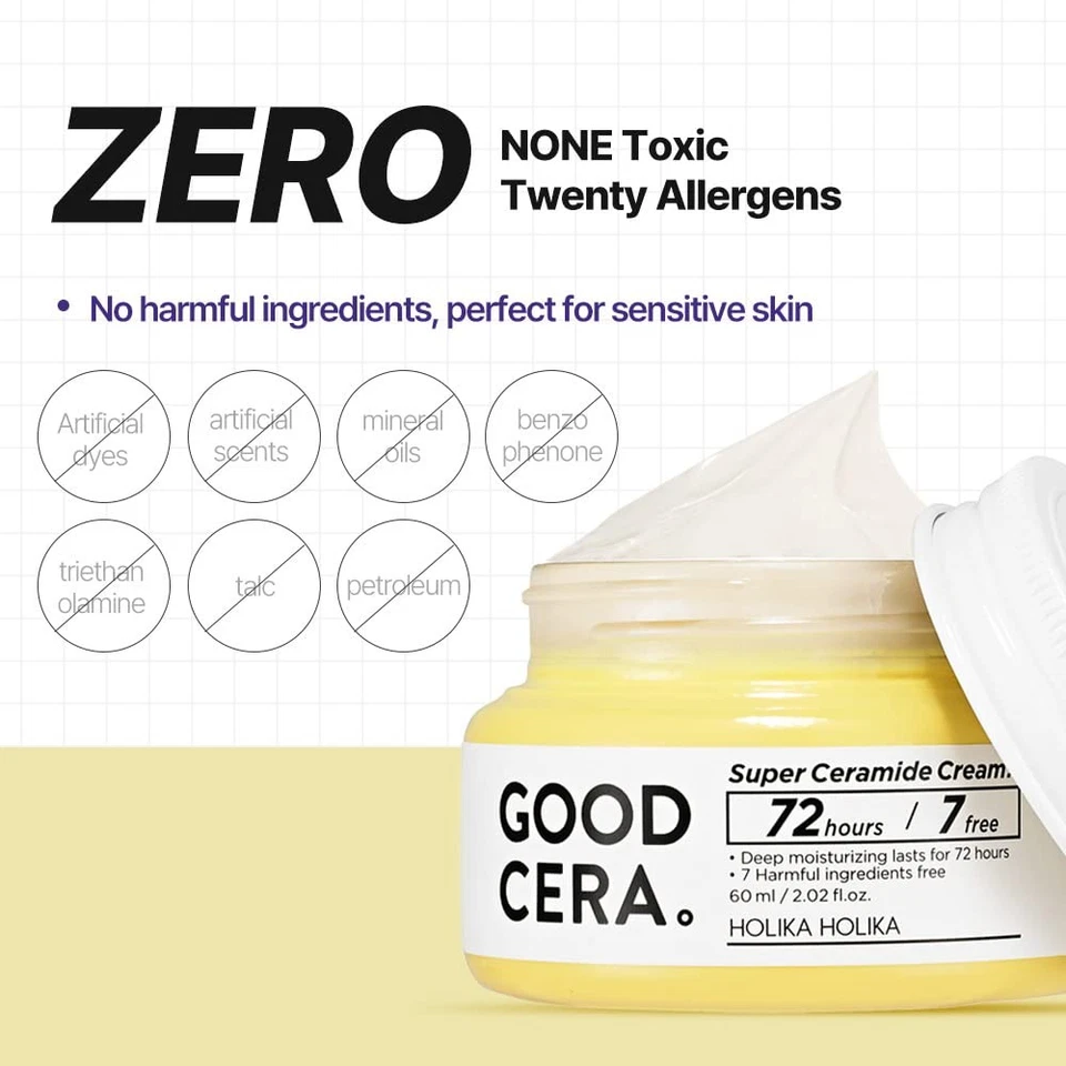 Crema de ceramida para piel seca | Crema hidratante facial calmante | 2,02 fl oz Foto 4 de 4