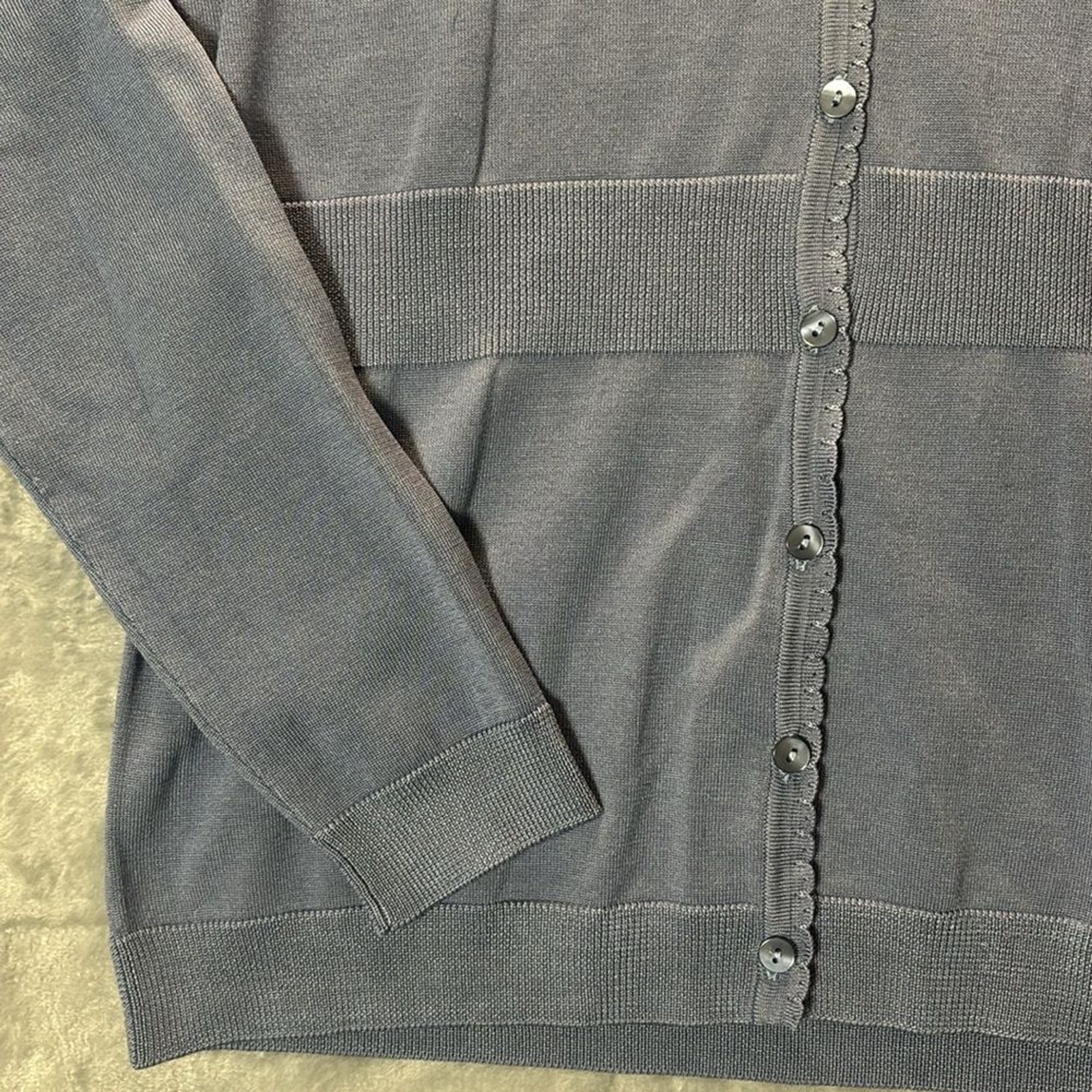 Pendleton Blue Button Front Cardigan Sweater Scal… - image 5