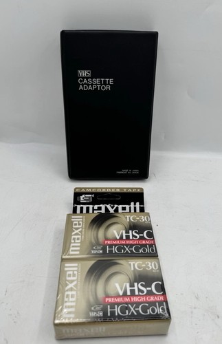 VHS-C to VHS Cassette Tape Adapter Play Compact VHS VCR And Maxwell TC-30 New