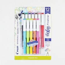 Pilot Frixion Fineliner Erasable Marker Pens Rare 0.6mm, Fine Pack of 12 - New
