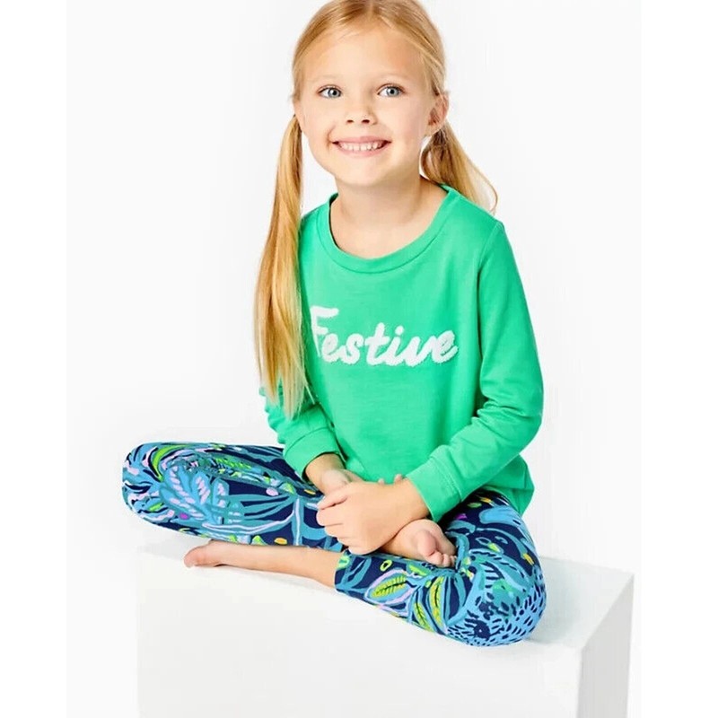 Lilly Pulitzer Kids Girls Mini Rami Sweatshirt Top Soft Terry M 6-7 Years 285702