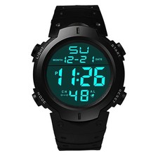 Men's Waterproof Digital Sports Watch LED Military Tactical Alarm Stopwatch