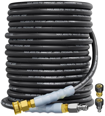 #ad TechSweepPro 3 8quot; 4800PSI Pressure Washer Hose 100FT with Swivel 100FT Black $234.49