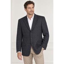 Vintage Marshall Field Co Mens 44L 100 Wool Plaid Blazer 3 Button Sport Coat
