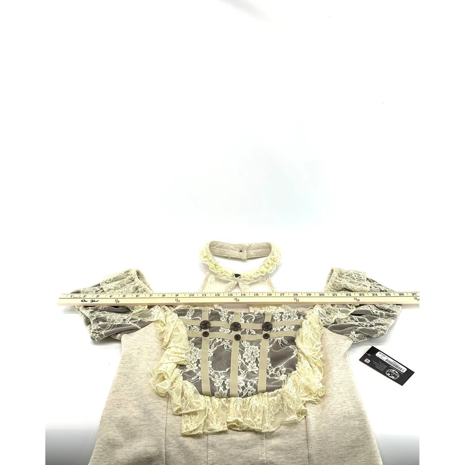 Готический Лолита стимпанк кружева холодные плечи оборки верхний косплей большой - Изображение 4 из 4