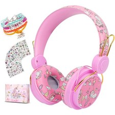 SVYHUOK Unicorn Bluetooth Headphones for Kids Girls, Pink Cat Ear Wireless He...