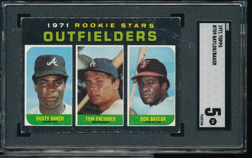 1971 Topps Don Baylor Dusty Baker RC Outfielders #709 High# SP SGC 5