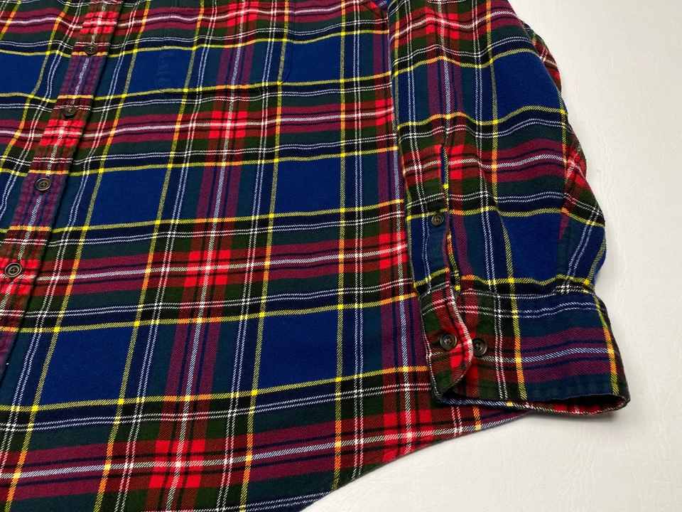 Lands' End Flannel Shirt Men’s 3XL Scotch Plaid Long Sleeve 100% Cotton 7662 - Image 4 of 4
