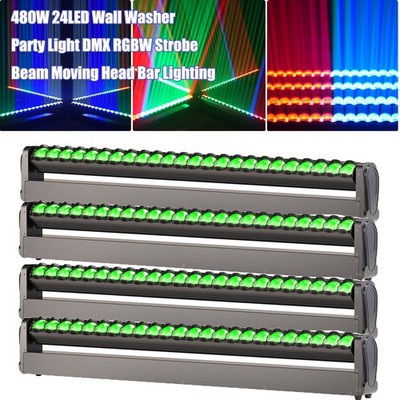 480W RGBW 24 LED Wallwasher Beam Moving Head Licht Bar DMX Strobe DJ Show Strahl