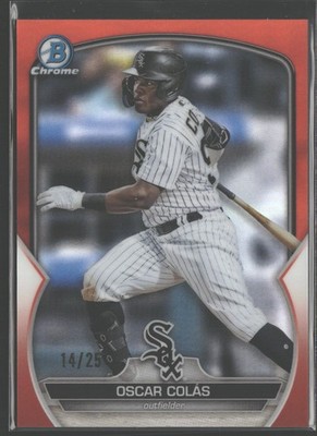 2023 Bowman #BCP-13 Oscar Colás Chrome Prospects Orange Refractors #/25