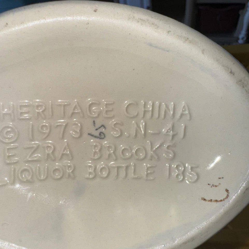 Vintage 1973 Ezra Brooks #185 Mr. Maine Potato Decanter by Heritage China Empty  - Image 4 of 4