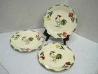 Blue Ridge Southern Potteries Cock O the Walk Rooster Salad Plates Set of 3
