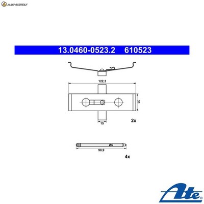 ZUBEHÖRSATZ SCHEIBENBREMSBELAG 13.0460-0523.2 FÜR TESLA MODEL/X  OPEL   FIAT  